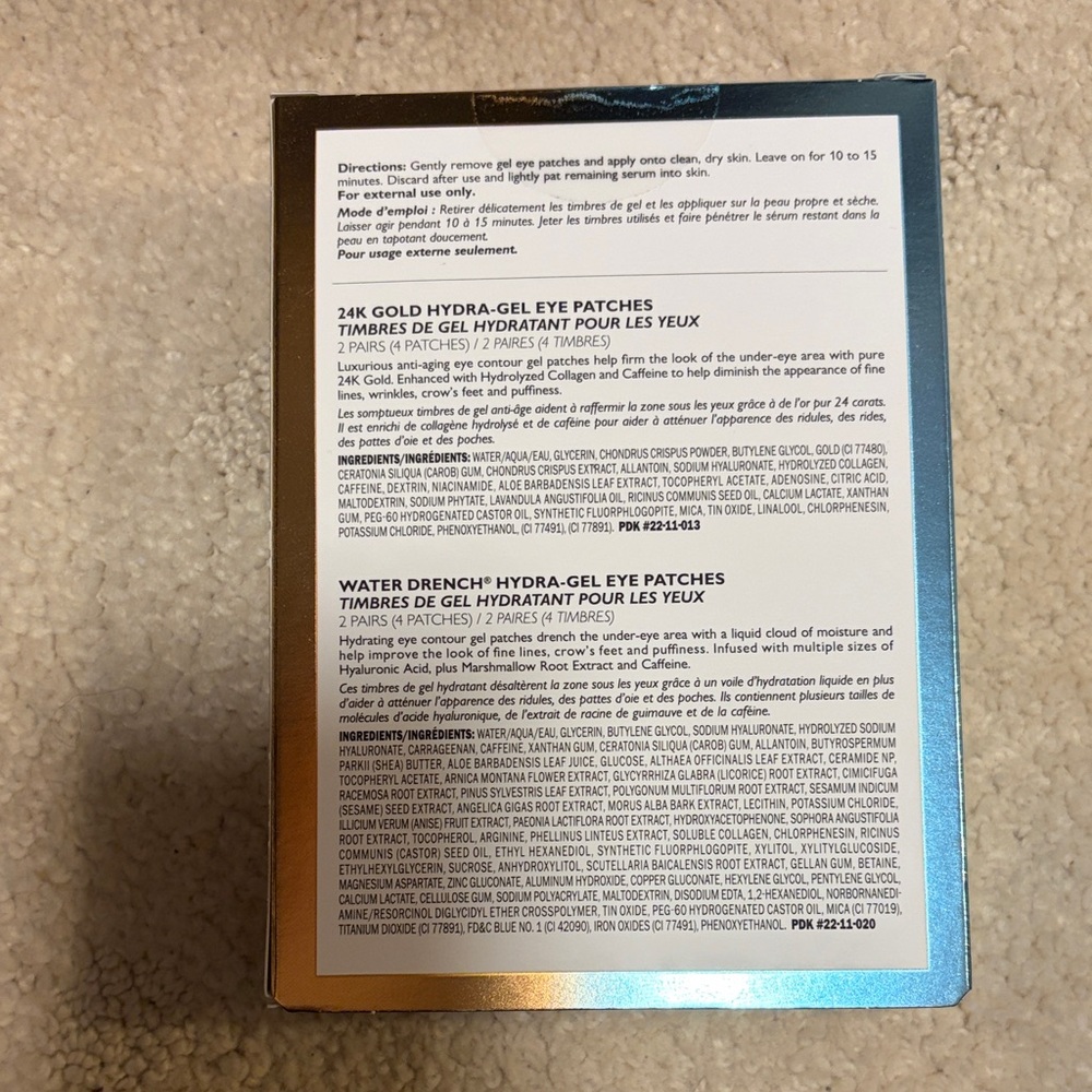Brand New in Box Peter Thomas Roth Patch + Go Eye Patch Set - Blue and 24K Gold - Picture 2 of 3